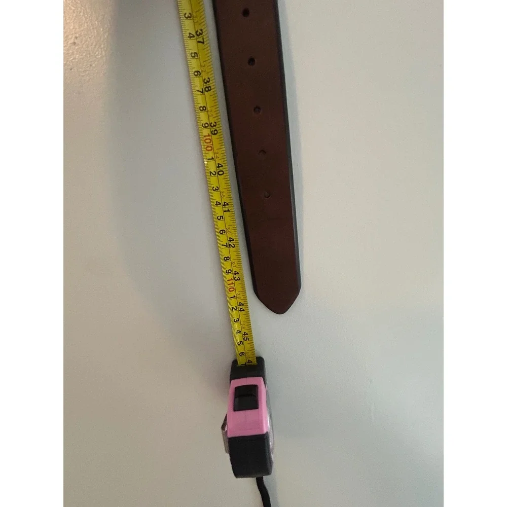 NWOT Brown Black Reversible Leather Belt Mens 38-40 Gunmetal Buckle